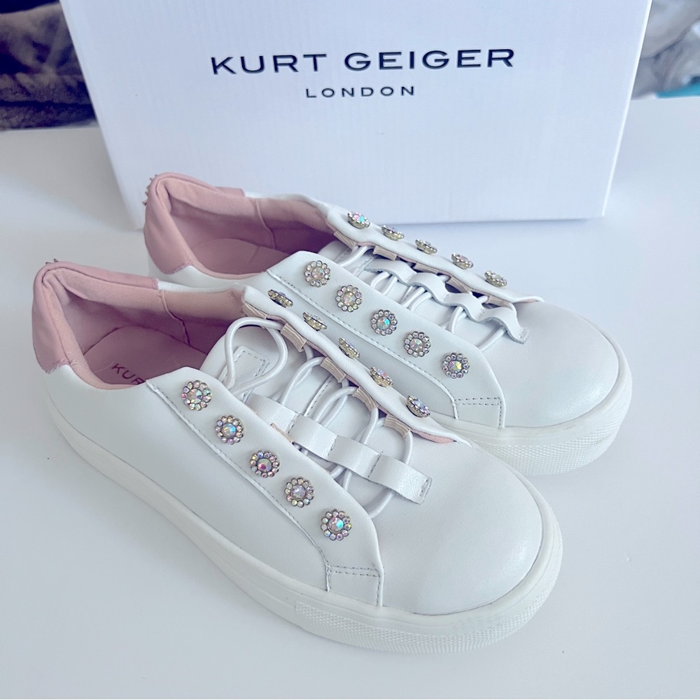 New Kurt Geiger Girls Mini Liviah Slip On Sneakers